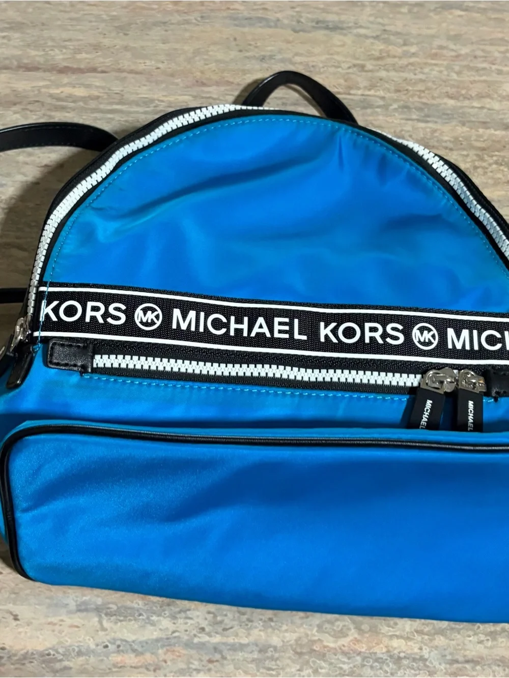 Michael Kors Blue and Black Nylon Small Backpack